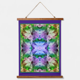 Blume des Hibiskus Multiplizieren mit Abstrakten D Wandteppich Mit Holzrahmen