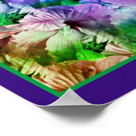 Blume des Hibiskus multipliziert mit dem Abstrakte Poster (Ecke)