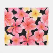 Blume des Hibiskus Plumeria Fleecedecke (Vorderseite (Horizontal))