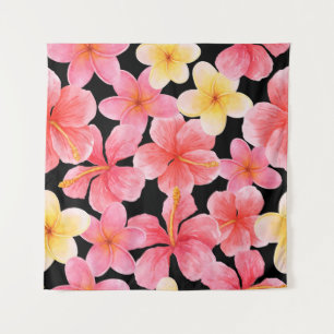 Blume des Hibiskus Plumeria Wandteppich