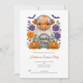 Blume des Hochlandkuhgeistes Pumpkin-Halloween-Par Einladung (Vorderseite)