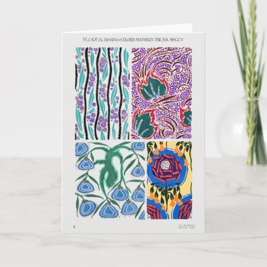 Blume des Jugendstil-Grafikdesigns Karte (Vorderseite)