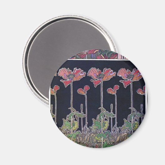 Blume des Jugendstils, Mucha Magnet (Vorderseite/Rückseite)