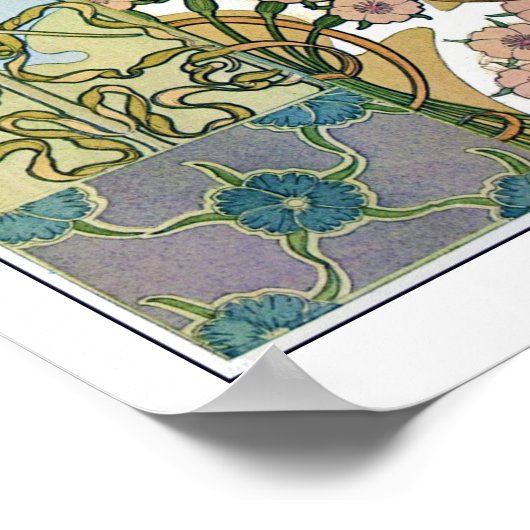 Blume des Jugendstils, Mucha Poster (Ecke)