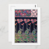 Blume des Jugendstils, Mucha Postkarte (Vorne/Hinten)