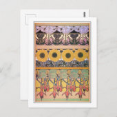 Blume des Jugendstils, Mucha Postkarte (Vorne/Hinten)