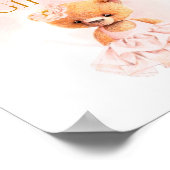 Blume des kleinen Bären Princess Pink Wasserfarbe Poster (Ecke)