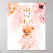 Blume des kleinen Bären Princess Pink Wasserfarbe Poster (Vorne)