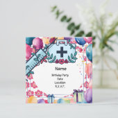 Blume des Krankenpflegers für das Party Save The Date (Stehend Vorderseite)