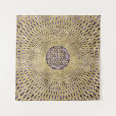 Blume des Leben-Amethysts und des Goldes Wandteppich (Vorderseite)