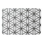 Blume des Leben-großen Musters - Schwarzes auf Badematte (Vorderseite)