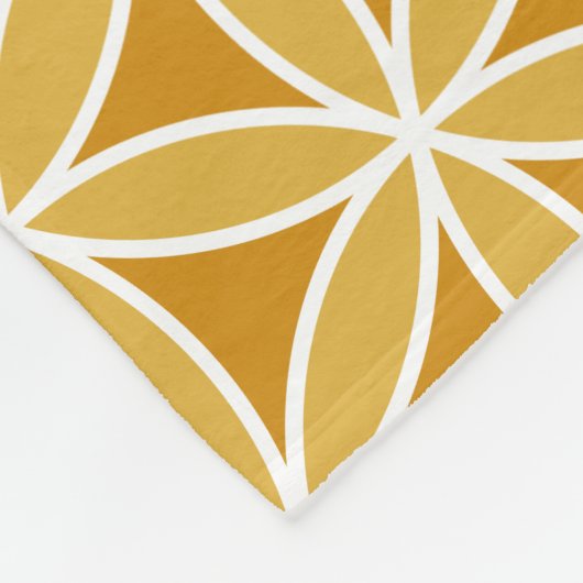 Blume des Leben großer Ptn Orangen u. Weiß Fleecedecke (Ecke)
