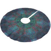 Blume des Leben-Hexagonmandala-Baum-Rockes Polyester Weihnachtsbaumdecke (Schrägansicht)