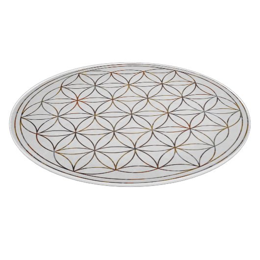 Blume des Leben-Kristallgitters (V-Elemente) Schneidebrett (Ecke)