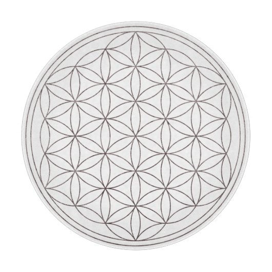 Blume des Leben-Kristallgitters (V-Rauch) Schneidebrett (Vorderseite)