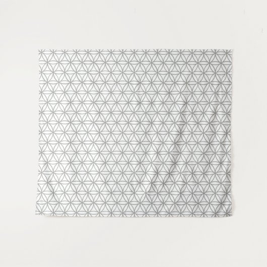 Blume des Leben-Musters: Grau Wandteppich (Vorderseite (Horizontal))