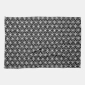 Blume des Leben-Musters: Schwarzes u. Weiß Geschirrtuch (Horizontal)