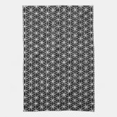 Blume des Leben-Musters: Schwarzes u. Weiß Geschirrtuch (Vertikal)