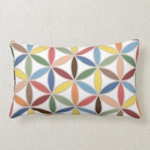 Blume des Leben-Retro Farbgroßen Musters Lendenkissen