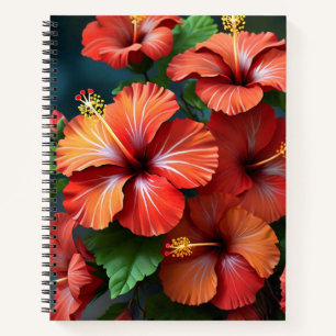 Blume des lebendigen Roten Hibiskus-76894 Notizblock