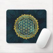 Blume des Lebengoldes ein blaues Mousepad (Mit Mouse)