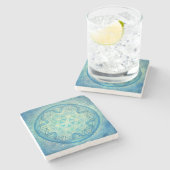 Blume des Lebenmarmor-Untersetzer Steinuntersetzer (Seitenansicht)