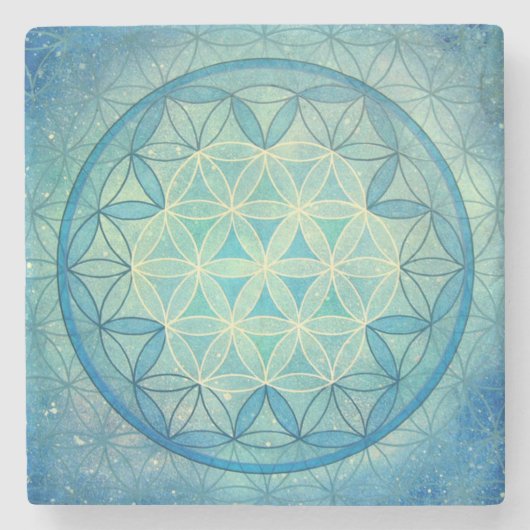 Blume des Lebenmarmor-Untersetzer Steinuntersetzer (Vorderseite)