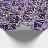 Blume des Lebenmusters - Amethyst und Silber Geschenkpapier (Ecke)