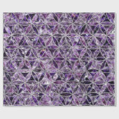 Blume des Lebenmusters - Amethyst und Silber Geschenkpapier (Flach)
