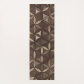 Blume des Lebenmusters - hölzerne Beschaffenheit Yogamatte (Rückseite)