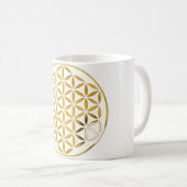 Blume des Lebens 1 - Gold-Briefmarke Kaffeetasse (VorderseiteRechts)
