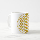 Blume des Lebens 1 - Gold-Briefmarke Kaffeetasse (Vorderseite Links)