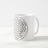 Blume des Lebens 1 - Silberne Briefmarke Kaffeetasse (VorderseiteRechts)