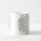 Blume des Lebens 1 - Silberne Briefmarke Kaffeetasse (Vorderseite Links)