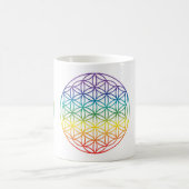 Blume des Lebens 7 Chakras Rainbow Kaffeetasse (Mittel)