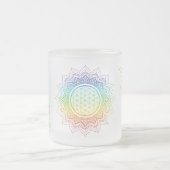 Blume des Lebens - 7 Chakras - Regenbogen Mattglastasse (Mittel)