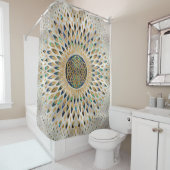 Blume des Lebens - Alleinstehende Muschel und Perl Duschvorhang (Beispiel)