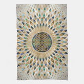 Blume des Lebens - Alleinstehende Muschel und Perl Geschirrtuch (Vertikal)