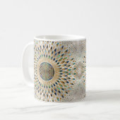 Blume des Lebens - Alleinstehende Muschel und Perl Kaffeetasse (Vorderseite Links)