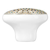 Blume des Lebens - Alleinstehende Muschel und Perl Keramikknauf (Seitenansicht)