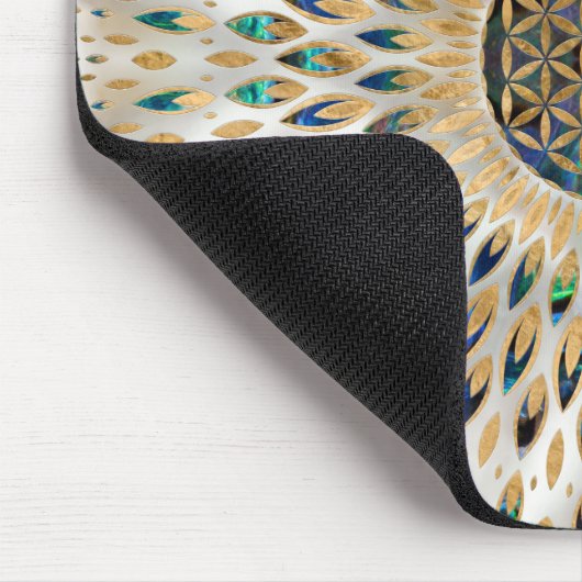 Blume des Lebens - Alleinstehende Muschel und Perl Mousepad (Ecke)