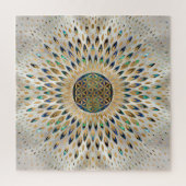 Blume des Lebens - Alleinstehende Muschel und Perl Puzzle (Vertikal)