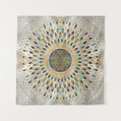 Blume des Lebens - Alleinstehende Muschel und Perl Wandteppich (Vorderseite (Horizontal))