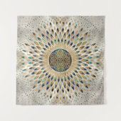 Blume des Lebens - Alleinstehende Muschel und Perl Wandteppich (Vorderseite)