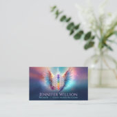 Blume des Lebens - Angel Wings - Reiki Visitenkarte (Stehend Vorderseite)