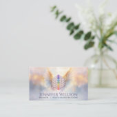 Blume des Lebens - Angel Wings - Reiki Visitenkarte (Stehend Vorderseite)