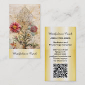 *~* Blume des Lebens AP92 QR Reiki Gold Sacred Visitenkarte (Vorne/Hinten)