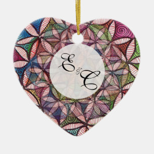 Blume des Lebens Aquarellkunst Keramikornament