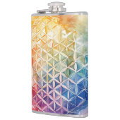 Blume des Lebens - Aquarellmalerei Flachmann (Links)