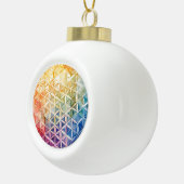 Blume des Lebens - Aquarellmalerei Keramik Kugel-Ornament (Rechts)
